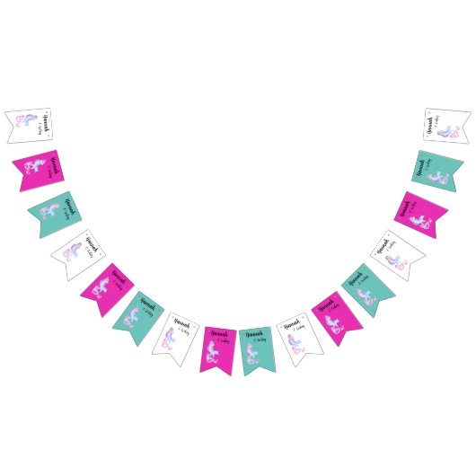 誕生日ガールマーメイドテーマ バンティングフラッグ (全)