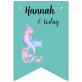 誕生日ガールマーメイドテーマ バンティングフラッグ (第3の旗)