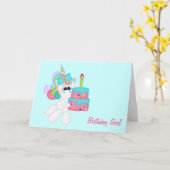 誕生日ガールユニコーン(カスタマイズ可能) カード (黄色い花)