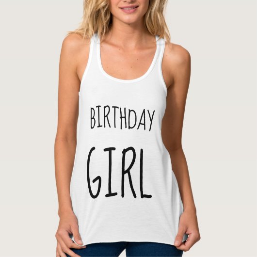 誕生日ガールレディースTシャツティー タンクトップ (正面)