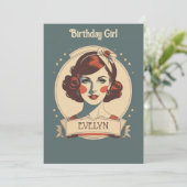 誕生日ガールヴィンテージ 招待状 (スタンド正面)