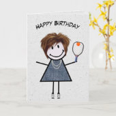 誕生日ガール付きピックボールパドル カード (黄色い花)