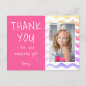 誕生日ガール写真ありがとう ポストカード (正面)
