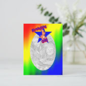 誕生日ガール恐竜かわいい写真ポストカード ポストカード (スタンド正面)