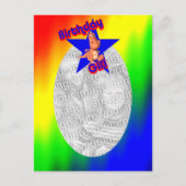 誕生日ガール恐竜かわいい写真ポストカード ポストカード (正面)