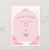 誕生日ガール招待状カード 招待状 (正面/裏面)