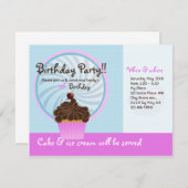 誕生日ガール招待状 招待状 (正面/裏面)