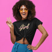 誕生日ガール文字と王冠、シンプルモダン Tシャツ