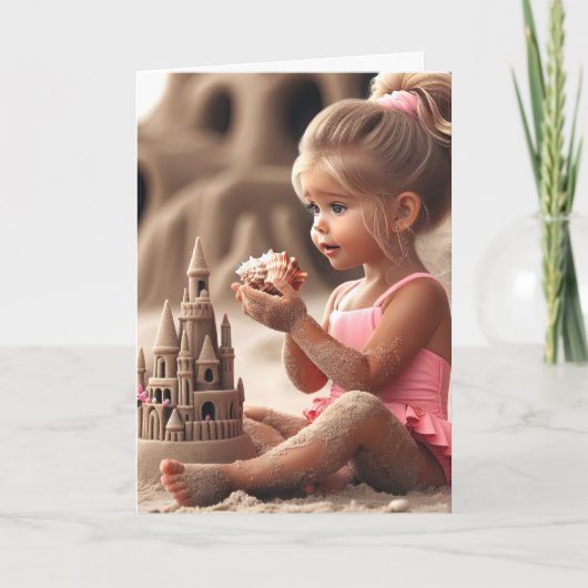 誕生日ガール海を眺める カード (正面)