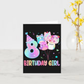 誕生日ガール第8誕生日スキッシュスクワッドスクワッドムローギル カード (黄色い花)