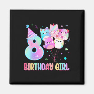 誕生日ガール第8誕生日スキッシュスクワッドスクワッドムローギル マグネット