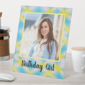 誕生日ガール絞り染め写真 台座サイン (インサイチュ)
