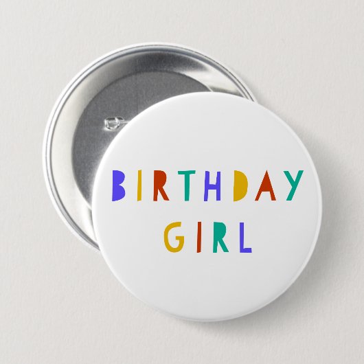 誕生日ガール誕生日ピンバッジパーティーアクセサリ 缶バッジ (正面&裏面)