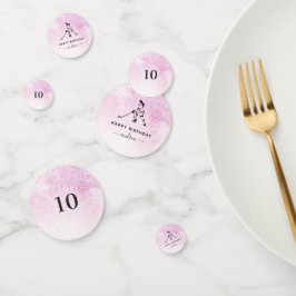 誕生日ガール遊ズアイスホッケー選手の名前ピンク コンフェッティ