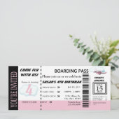 誕生日ガール飛行チケット招待状カスタマイズ可能 招待状 (スタンド正面)