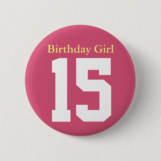 誕生日ガール15 缶バッジ (正面)