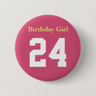 誕生日ガール24ロンドボタン5,7 Cm 缶バッジ