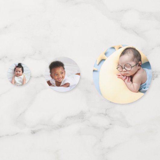 誕生日ガール3 – フォトカスタム誕生日テーブル コンフェッティ (正面)