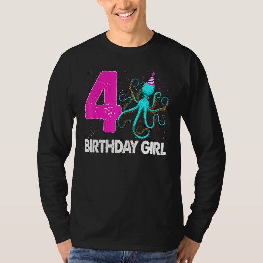 誕生日ガール4タコラブ Tシャツ (正面)