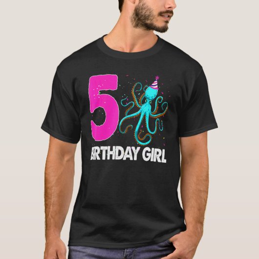 誕生日ガール5タコラブ Tシャツ (正面)