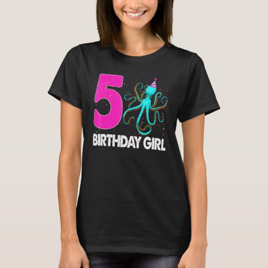 誕生日ガール5タコラブ Tシャツ (正面)