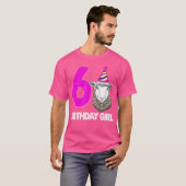 誕生日ガール6羊おもしろい女ヒツジパーティー Tシャツ (正面フル)