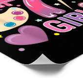 誕生日ガール7歳オールド絵画アートのパーティー7th Bi ポスター (角)