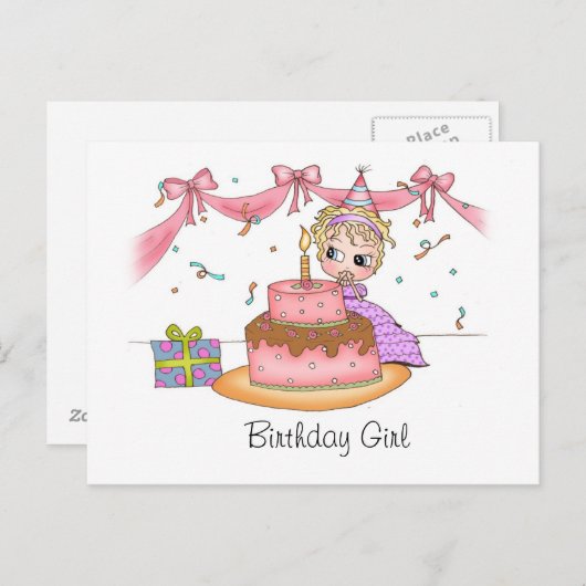 誕生日ガール – はがき (正面/裏面)
