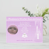 誕生日ガール ウィンターオンデーランドの招待状 招待状 (スタンド正面)