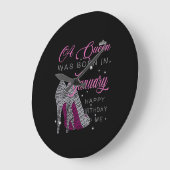 誕生日ガール|女王が1月に生まれいた ラージ壁時計 (傾斜)