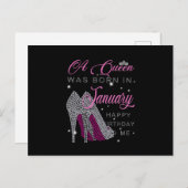 誕生日ガール|女王が1月に生まれいた 案内ポストカード (正面/裏面)