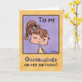 誕生日ガールforゴドドーターイエロージンガム カード (黄色い花)