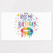 誕生日キスして ラベル (デザイン1)