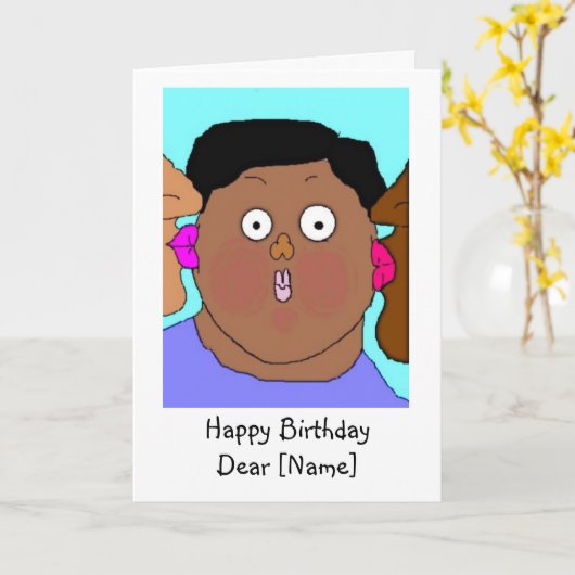 誕生日キス カード (黄色い花)