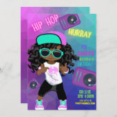 誕生日キックバック招待状(女の子) 招待状 (正面/裏面)