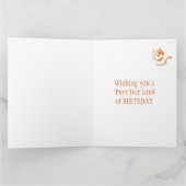 誕生日キッズオレンジキャットキットンカラフルバルーン カード (内部)