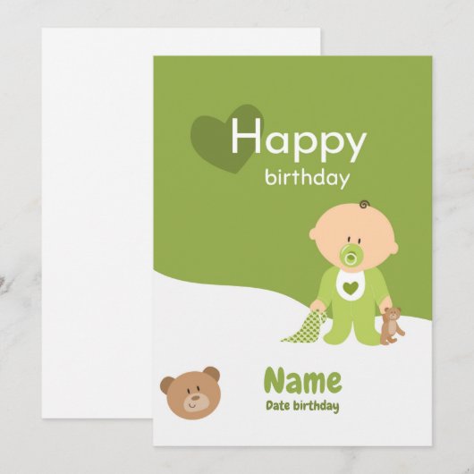 誕生日キッズカード 招待状 (正面/裏面)