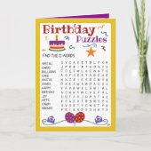 誕生日キッズパズルアクティビティカード カード (正面)