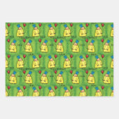 誕生日キッズ名前を追加レッドバルーン3ギフト ラッピングペーパーシート (正面)