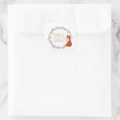 誕生日キツネリース スクエアシール (バッグ)