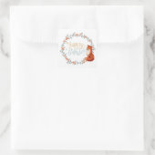 誕生日キツネリース スクエアシール (バッグ)