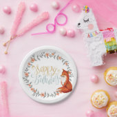 誕生日キツネリース ペーパープレート (パーティー)