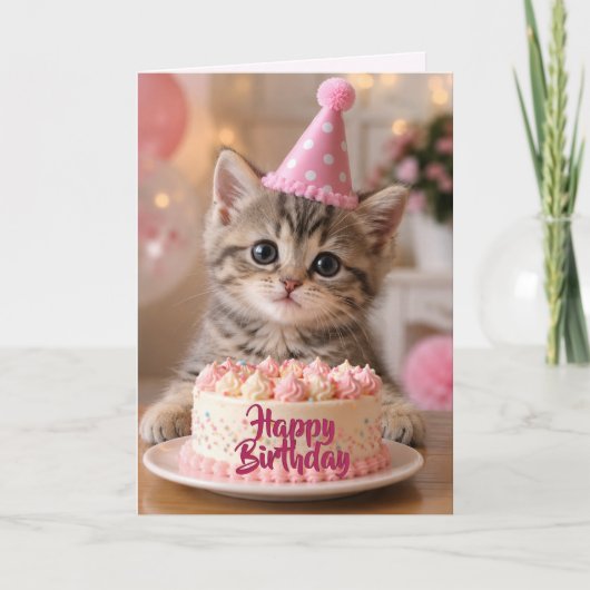 誕生日キティ誕生日カード 招待状 (正面)