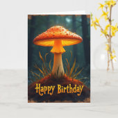 誕生日キノコの光カード カード (黄色い花)