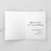 誕生日キャッおもしろいト虎猫不機嫌なグリーンアイズスクィント カード (内部)