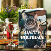 誕生日キャットパイロット&航空クール航空おもしろい機 カード