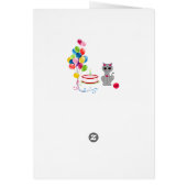 誕生日キャット、ケーキ数々の、色気球カード (裏面)