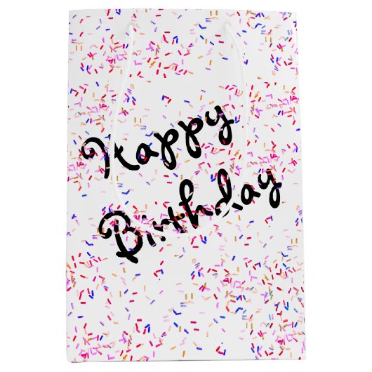 誕生日キャンディスプリンクル ミディアムペーパーバッグ (正面)