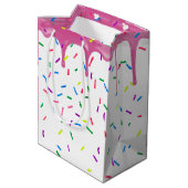 誕生日キャンディ散布及びピンクアイシング ミディアムペーパーバッグ (裏面アングル)