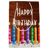 誕生日キャンドルオンウッド ミディアムペーパーバッグ (正面)